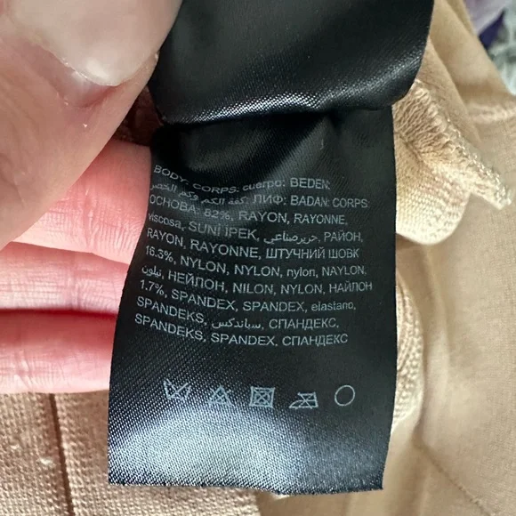 Bebe Off Shoulder Bandage Stretch Short Bodycon Mini Dress in Beige size… - Picture 8 of 8